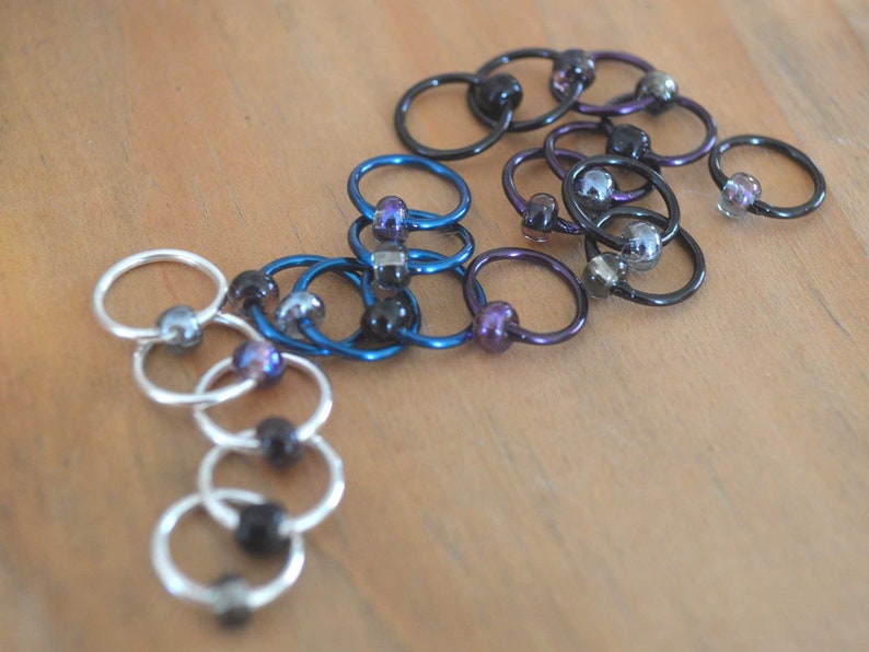 Snag Free Stitch Markers Eternity Dangle Free Snag Free Knitting Stitch Markers Small Medium Large Sizes Available image 1