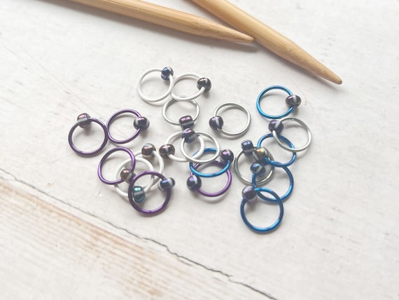 Striped Knitting Stitch Markers - Snag Free, Handmade