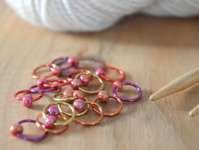 Snag Free Stitch Markers Dawn Dangle Free Snag Free Knitting Stitch Markers Small Medium Large Sizes Available image 1