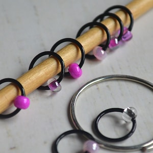 Cherry Blossom Knitting Stitch Markers: Snag-Free Pink Beads