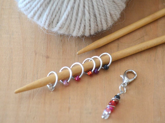 Knitting Stitch Markers - Ombre Collection - Red - Stitch Markers for Knitters - Multiple Sizes - Made to Order