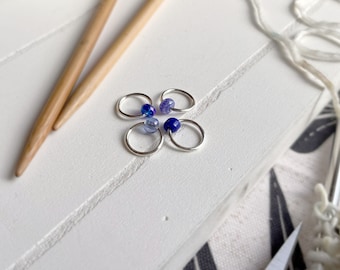 Snag Free Stitch Markers: Raglan Knitting, Shades of Blue - Set of 4