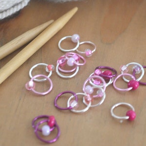 Snag Free Stitch Markers Pretty in Pink Dangle Free Snag Free Knitting Stitch Markers Small Medium Large Sizes Available image 3