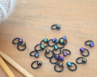 Snag Free Stitch Markers - The Dark Side - Dangle Free Knitting Stitch Markers - Small Medium Large Sizes Available