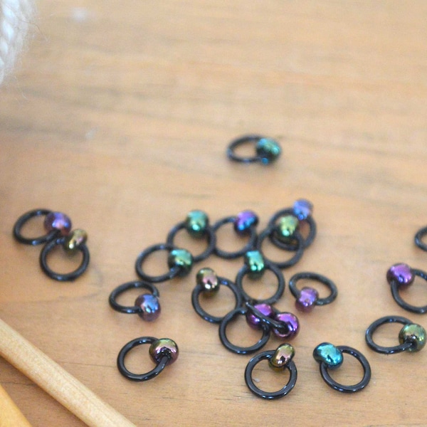 Snag Free Stitch Markers - The Dark Side - Dangle Free Knitting Stitch Markers - Small Medium Large Sizes Available