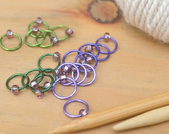 Snag Free Stitch Markers - Lavender Fields- Dangle Free - Snag Free Knitting Stitch Markers - Small Medium Large Sizes Available