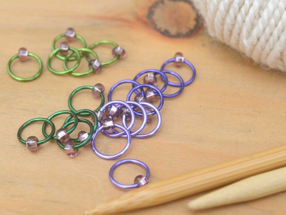 Snag Free Stitch Markers - Lavender Fields- Dangle Free - Snag Free Knitting Stitch Markers - Small Medium Large Sizes Available