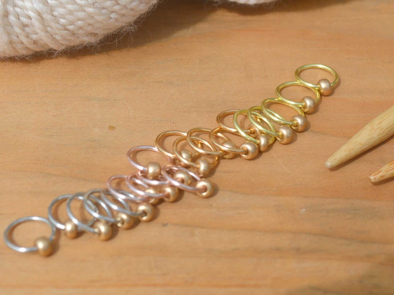 Snag Free Stitch Markers Warm Glow Dangle Free Snag Free Knitting Stitch Markers Small Medium Large Sizes Available image 2