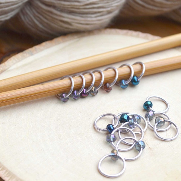 Knitting Stitch Markers - Happy Accident - Dangle Free - Snag Free Knitting Stitch Markers - Small Medium Large Sizes Available
