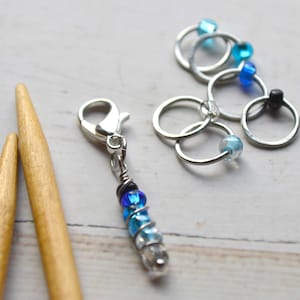 Knitting Stitch Markers - Ombre Collection - Blue - Stitch Markers for Knitters - Multiple Sizes - Made to Order