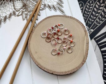 Snag-Free Knitting Stitch Markers: Peaches & Cream, Glass Beads