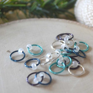 Snag Free Stitch Markers Winter Frost Bungel Free Snag Free Breisteek Markers Kleine Middelgrote Grote Maten Beschikbaar afbeelding 7