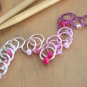 Snag Free Stitch Markers Pretty in Pink Dangle Free Snag Free Knitting Stitch Markers Small Medium Large Sizes Available image 5