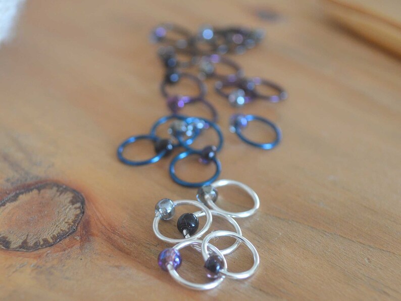 Snag Free Stitch Markers Eternity Dangle Free Snag Free Knitting Stitch Markers Small Medium Large Sizes Available image 7