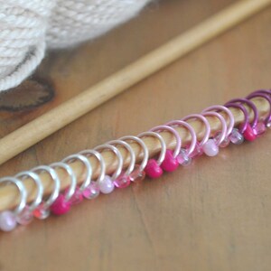 Snag Free Stitch Markers Pretty in Pink Dangle Free Snag Free Knitting Stitch Markers Small Medium Large Sizes Available image 4