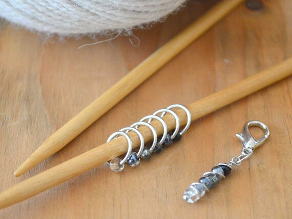 Stitch Markers - Ombre Collection - Gray - Stitch Markers for Knitters - Multiple Sizes