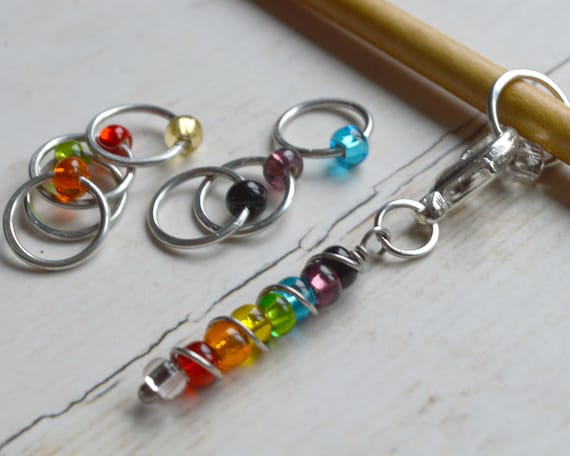 Stitch Markers - Rainbow Luscious / Stitch Markers for Knitters / Multiple Sizes Made to Order