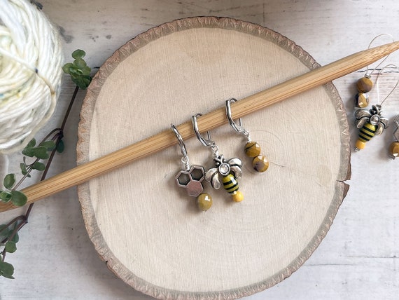 Stitch Markers - Bougie Bee - Flexible Wire Stitch Markers - Crochet Markers - Made to Order - Two Style Options