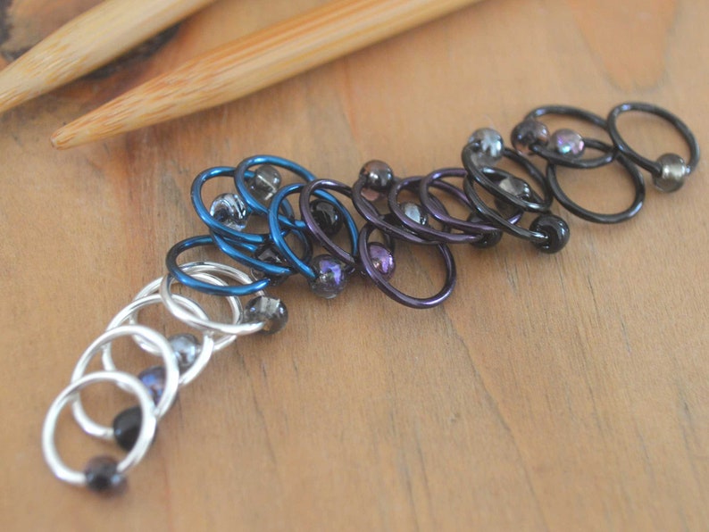 Snag Free Stitch Markers Eternity Dangle Free Snag Free Knitting Stitch Markers Small Medium Large Sizes Available image 5