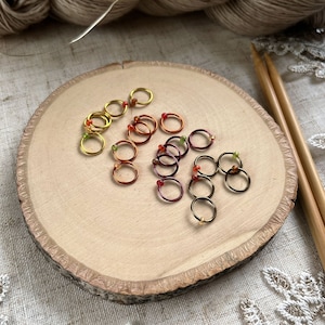Fall Harvest Knitting Stitch Markers: Snag-Free Beaded Rings