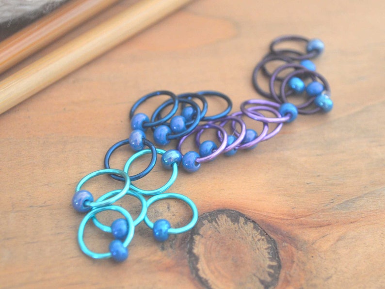 Knitting Stitch Markers Ethereal Snag Free and Dangle Free Snag Free Knitting Stitch Markers Small Medium Large Sizes Available image 8