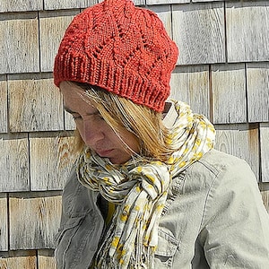 Eyelet Flame Chevron Hat Knitting Pattern (PDF Download)
