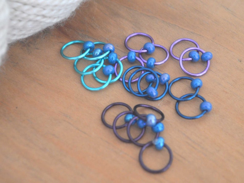 Knitting Stitch Markers Ethereal Snag Free and Dangle Free Snag Free Knitting Stitch Markers Small Medium Large Sizes Available image 7