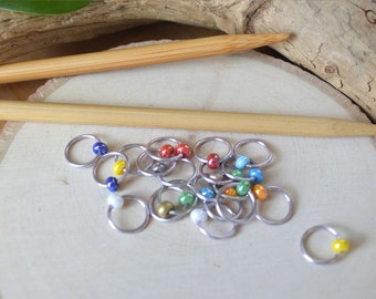 Knitting Stitch Markers - Gumballs- Dangle Free Knitting Stitch Markers - Small Medium Large Sizes Available