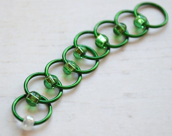 Stitch Markers - Emerald - Dangle Free, Snag Free Knitting Stitch Markers - Multiple Sizes Available