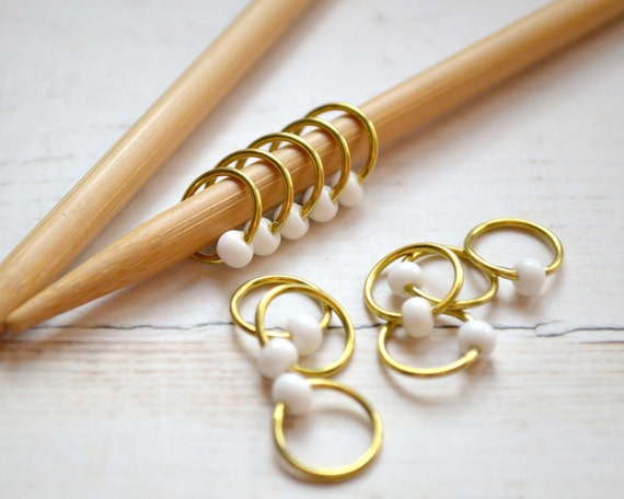 Stitch Markers / Milk & Honey / Dangle Free - Snag Free - Colorful Knitting Stitch Markers - Small Medium Large Sizes Available