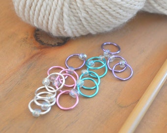 Snag Free Stitch Markers - Mother of Pearl - Dangle Free - Snag Free Knitting Stitch Markers - Small Medium Large Sizes Available