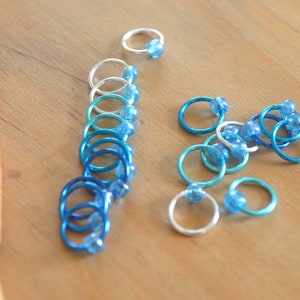 Snag Free Stitch Markers - Surf&#39;s Up - Dangle Free - Snag Free Knitting Stitch Markers - Small Medium Large Sizes Available