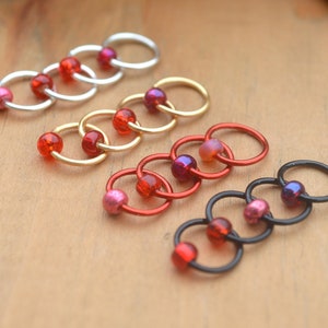 Snag Free Stitch Markers - Fireside - Dangle Free - Snag Free Knitting Stitch Markers - Small Medium Large Sizes Available