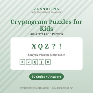 Cryptogram Puzzles for Kids | Printable Secret Code Puzzles | PDF