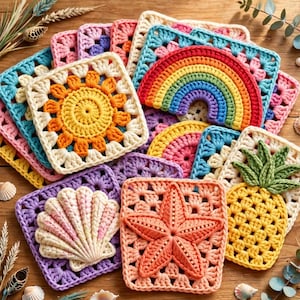 Aussie Granny Squares Vol 3 | 12 Crochet Granny Square Motif Patterns PDF
