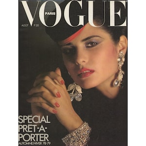 VOGUE PARIS August 1978 Vintage Fashion Magazine 1970s Retro Birthday Anniversary Christmas Gift Present Photos Ads Advertisements