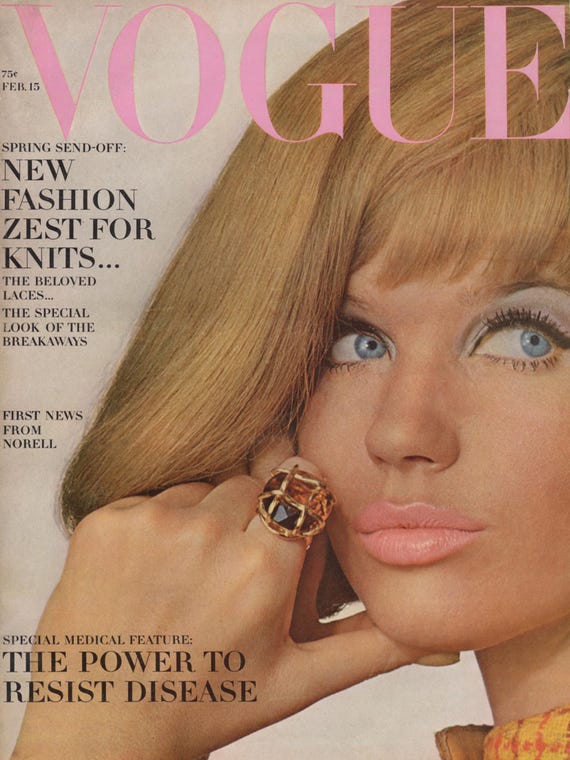 VOGUE US 1966年2月15日号 ヴィンテージファッション雑誌 1960年代