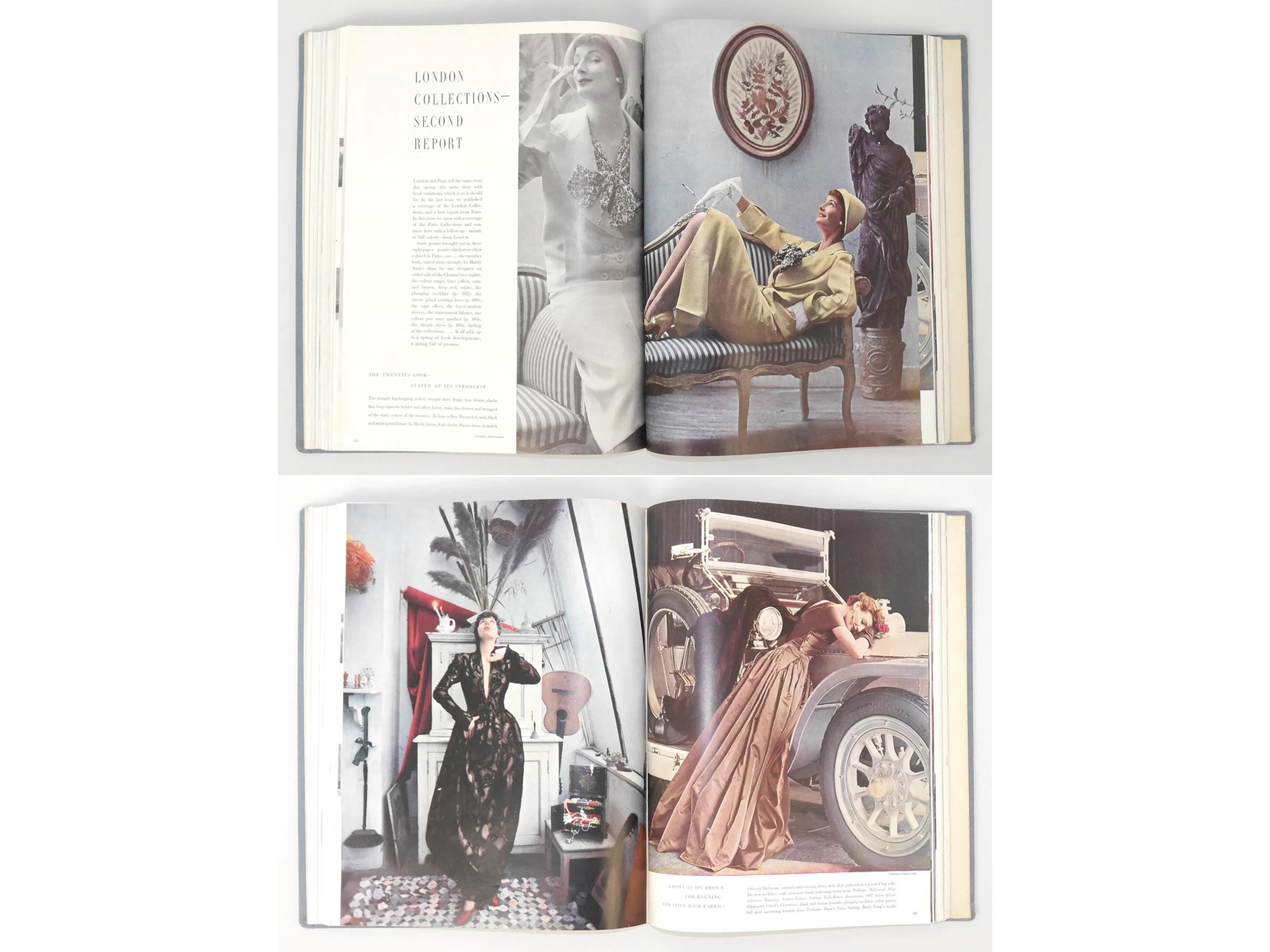 Bound Vintage Fashion Magazine Issues - VOGUE UK 1949 & 1950