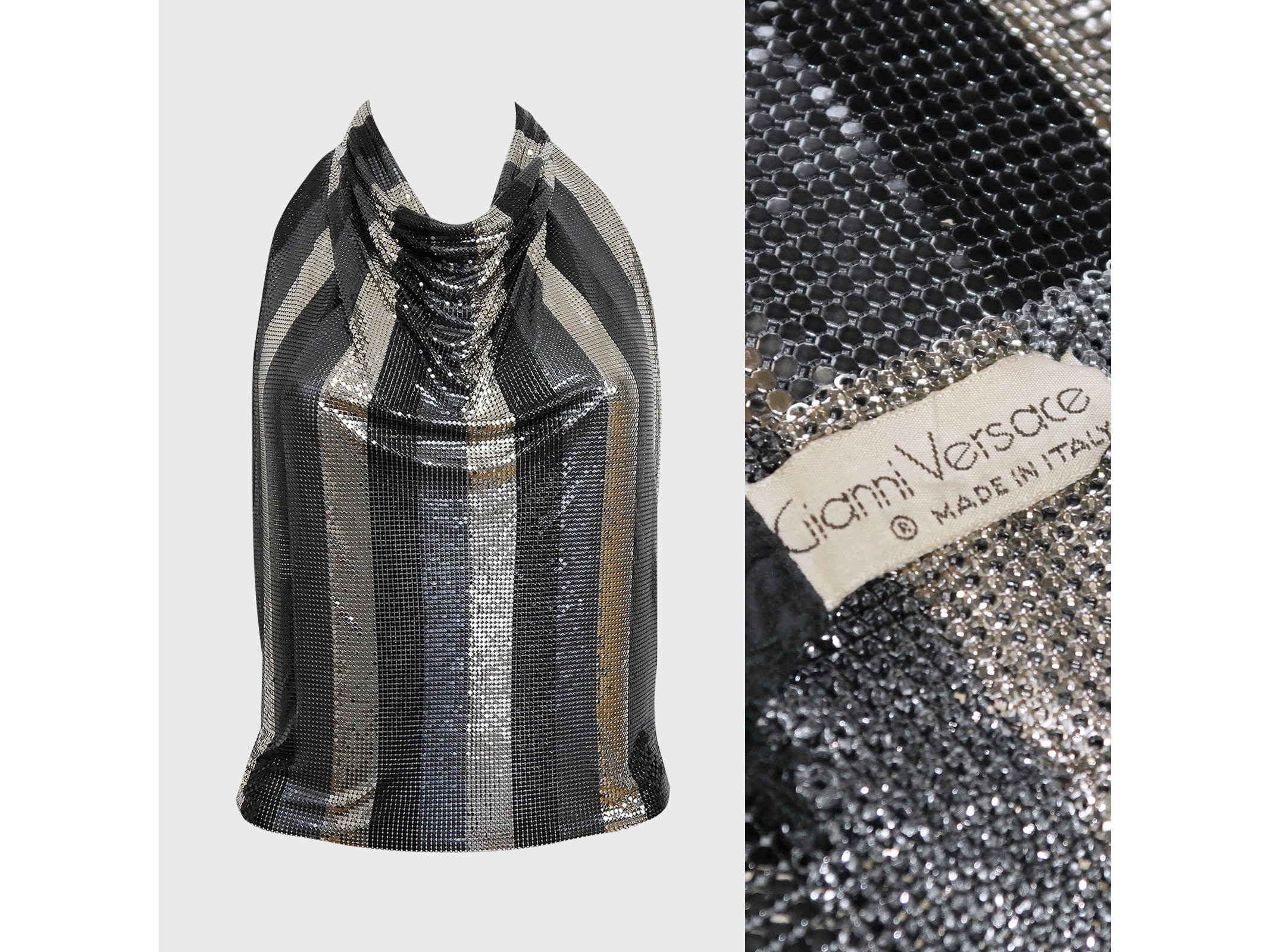 GIANNI VERSACE C. 1983 Vintage Oroton Metal Mesh Chainmail GIANNI VERSACE C. 1983 Vintage Oroton Metal Mesh Chainmail
