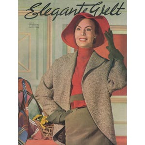 ELEGANTE WELT October 1952 German Vintage Fashion Magazine 1950s Birthday Anniversary Christmas Gift Present Photos Ads Advertisements