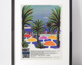 MONTE CARLO 1965 Vintage Advertisement 1960s Monaco Travel Tourism Print Ad Wall Art Collectible Birthday Anniversary Christmas Gift Present