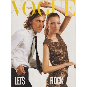 VOGUE Italia Diciembre 1998 Revista de moda vintage Años 90 Retro Cumpleaños Aniversario Regalo de Navidad Presente Anuncios Anuncios Italia