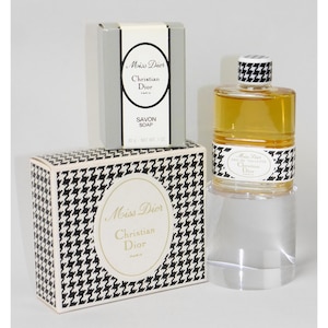 CHRISTIAN DIOR Miss Dior (1947) 26 ml Eau de Toilette EdT Splash y pequeña pastilla de jabón Set de regalo Perfume vintage de los años 80 Perfume Fragancia Aroma