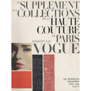 VOGUE PARIS Summer 1963 Haute Couture Collections Supplement Vintage Fashion Magazine 1960s Birthday Anniversary Christmas Gift Present