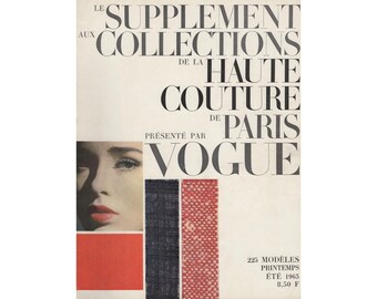 VOGUE PARIS Summer 1963 Haute Couture Collections Supplement Vintage Fashion Magazine 1960s Birthday Anniversary Christmas Gift Present
