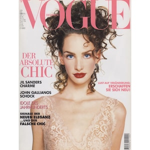 VOGUE GERMANY February 1995 Vintage Fashion Magazine 1990s Retro Birthday Anniversary Christmas Gift Present Photos Ads Advertisements
