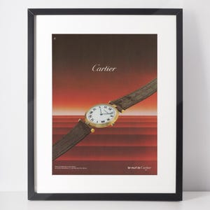 CARTIER 1984 Vintage Werbung 1980er Jahre Luxusuhren Magazin Print Anzeige Wand Kunst Weihnachtsgeschenk Präsent Horlogerie Interior Home Decor