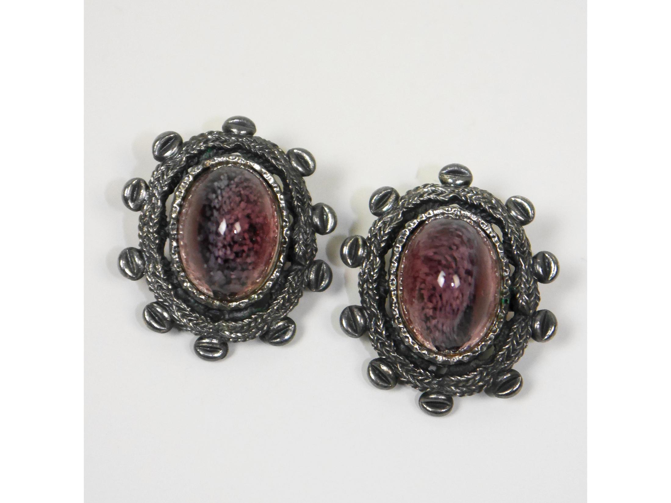 Vintage 1980'S CHRISTIAN DIOR Gold Plated Clip on Earrings