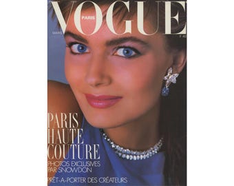 VOGUE PARIS March 1986 Vintage Fashion Magazine 1980s Retro Birthday Anniversary Christmas Gift Present Photos Ads Advertisements