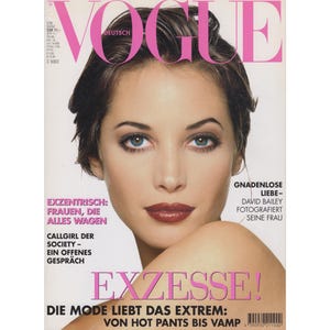 VOGUE GERMANY March 1995 Vintage Fashion Magazine 1990s Retro Birthday Anniversary Christmas Gift Present Photos Ads Advertisements